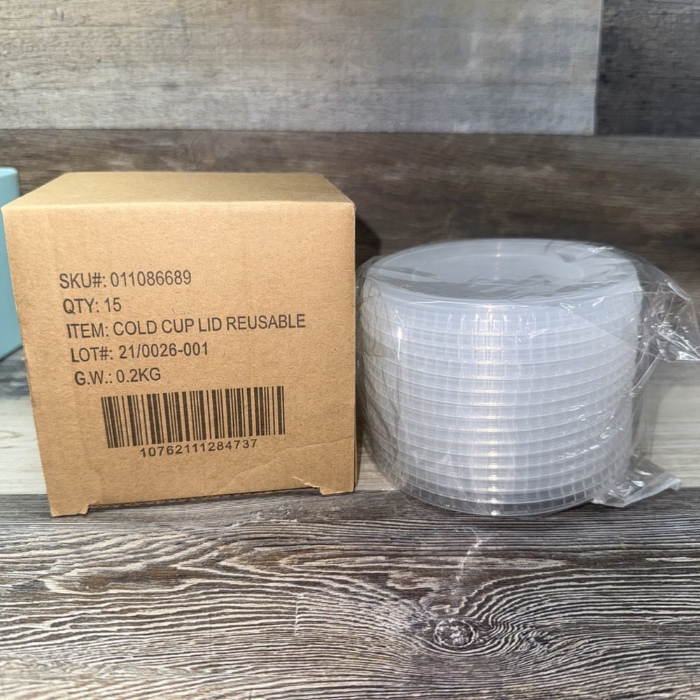 New Lot Of 15 Starbucks Reusable Frosted Cold Cup Replacement Clear Lids Only
